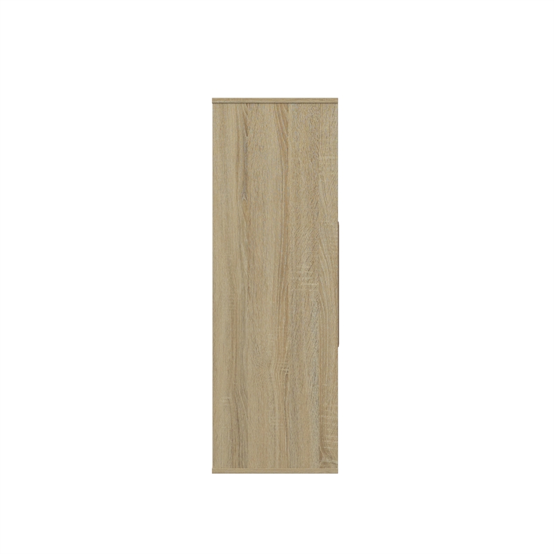 34.96 in. Tall Natural Oak Wood 3-Shelf Etagere Bookcase