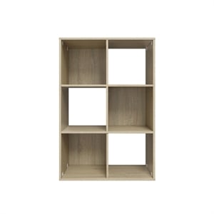 34.96 in. Tall Natural Oak Wood 3-Shelf Etagere Bookcase