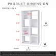 46.46 in. Tall White Wood 4-Shelf Etagere Bookcase