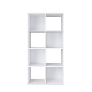 46.46 in. Tall White Wood 4-Shelf Etagere Bookcase
