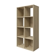 46.46 in. Tall Natural Oak Wood 4-Shelf Etagere Bookcase