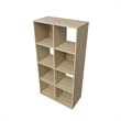 46.46 in. Tall Natural Oak Wood 4-Shelf Etagere Bookcase