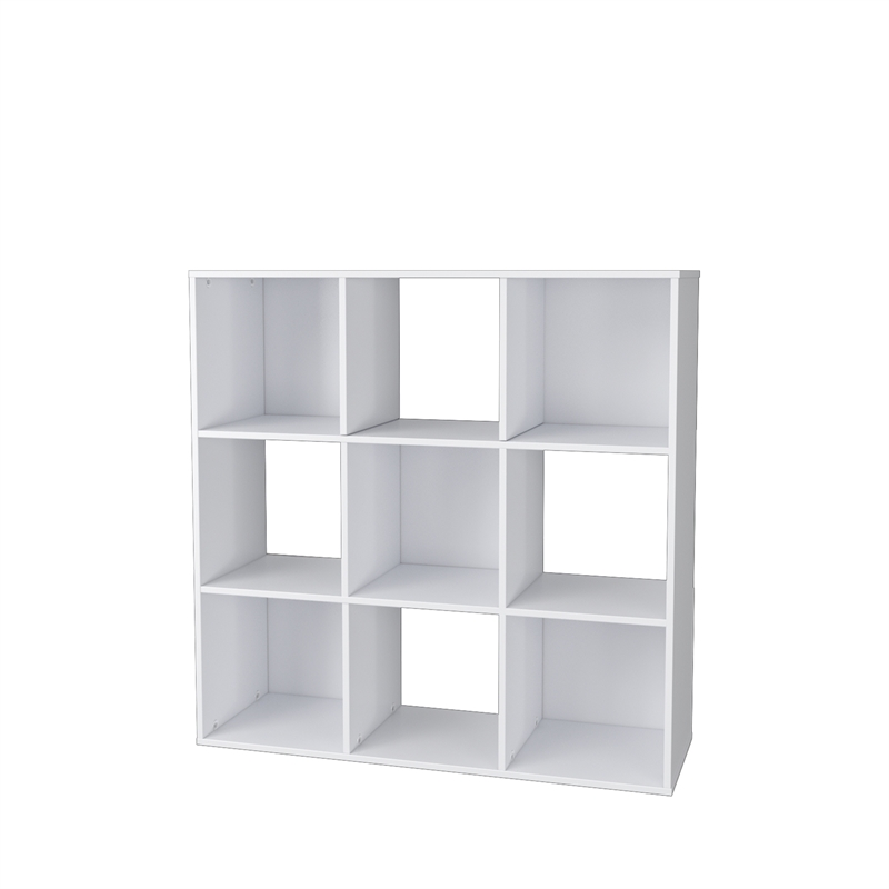 34.96 in. Tall White Wood 3-Shelf Etagere Bookcase
