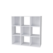 34.96 in. Tall White Wood 3-Shelf Etagere Bookcase