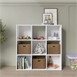 34.96 in. Tall White Wood 3-Shelf Etagere Bookcase