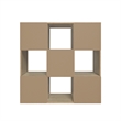 34.96 in. Tall Natural Oak Wood 3-Shelf Etagere Bookcase