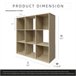 34.96 in. Tall Natural Oak Wood 3-Shelf Etagere Bookcase