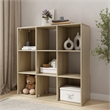 34.96 in. Tall Natural Oak Wood 3-Shelf Etagere Bookcase