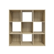 34.96 in. Tall Natural Oak Wood 3-Shelf Etagere Bookcase