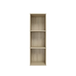 37.52 in. Tall Natural Oak Wood 3-Shelf Etagere Bookcase