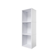 37.52 in. Tall White Wood 3-Shelf Etagere Bookcase