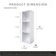 37.52 in. Tall White Wood 3-Shelf Etagere Bookcase