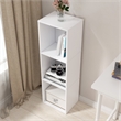 37.52 in. Tall White Wood 3-Shelf Etagere Bookcase