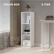 37.52 in. Tall White Wood 3-Shelf Etagere Bookcase