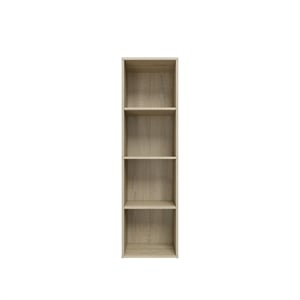 41.93 in. Tall Natural Oak Wood 4-Shelf Etagere Bookcase with Adjustable Shelves