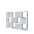 34.96 in. Tall White Wood 3-Shelf Etagere Bookcase