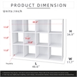 34.96 in. Tall White Wood 3-Shelf Etagere Bookcase