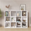 34.96 in. Tall White Wood 3-Shelf Etagere Bookcase