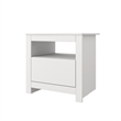 22.4 in. White Rectangle Wood End Table with 1 Drawer