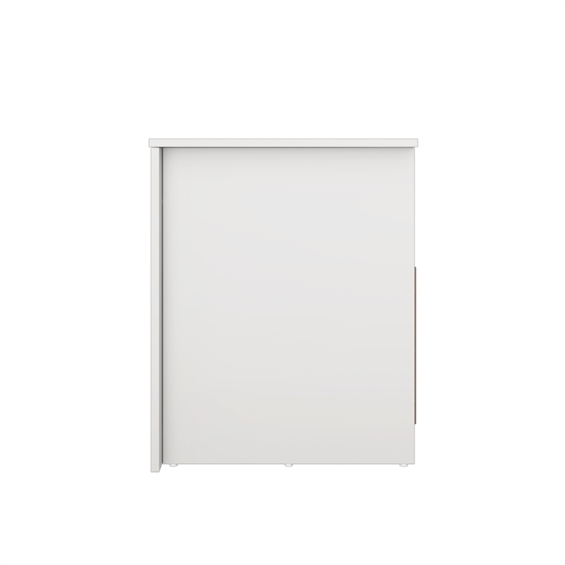 22.4 in. White Rectangle Wood End Table with 1 Drawer