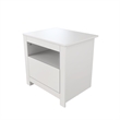 22.4 in. White Rectangle Wood End Table with 1 Drawer