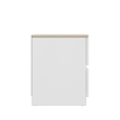15.74 in. White and Natural Oak Rectangle Wood End Table with 2 Drawers