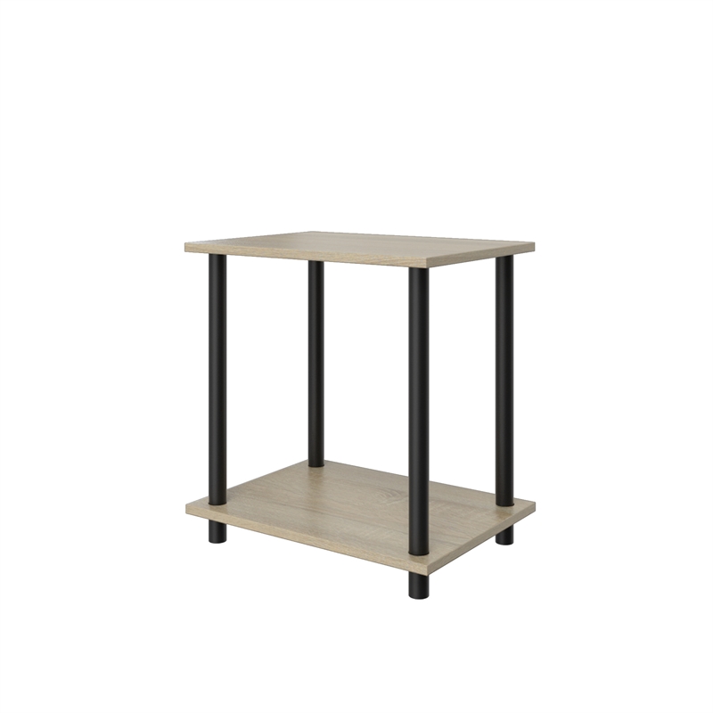 2 Tiers Wood Household Shelving Unit in Natural Oak Gray (14.96 in. W x 15.87 in. H x 11.02 in. D)