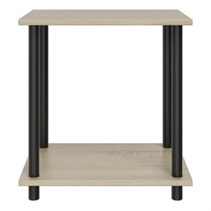 2 Tiers Wood Household Shelving Unit in Natural Oak Gray (14.96 in. W x 15.87 in. H x 11.02 in. D)