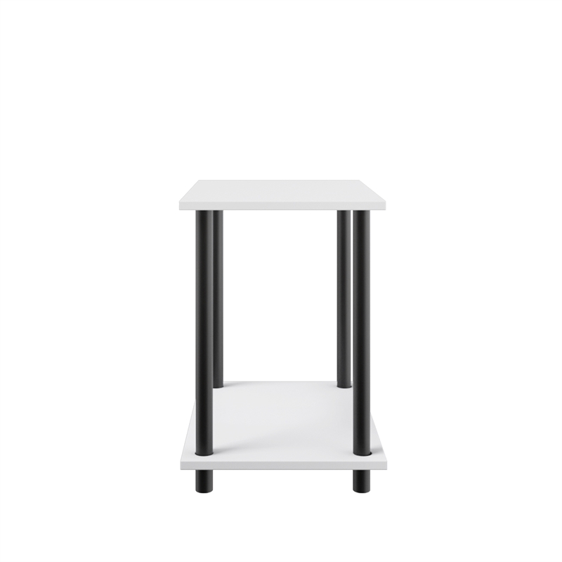 2 Tiers Wood Household Shelving Unit in White (14.96 in. W x 15.87 in. H x 11.02 in. D)