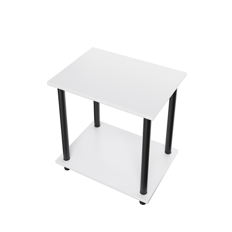 2 Tiers Wood Household Shelving Unit in White (14.96 in. W x 15.87 in. H x 11.02 in. D)