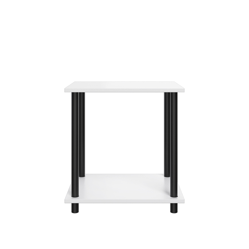 2 Tiers Wood Household Shelving Unit in White (14.96 in. W x 15.87 in. H x 11.02 in. D)