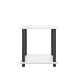 2 Tiers Wood Household Shelving Unit in White (14.96 in. W x 15.87 in. H x 11.02 in. D)