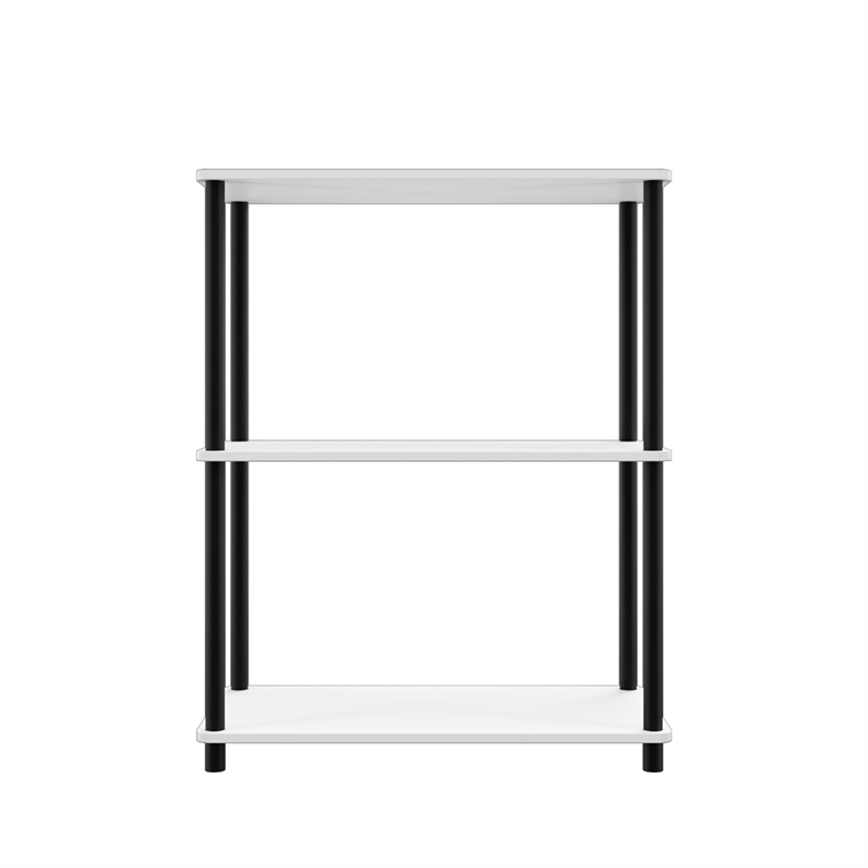3 Tiers Wood Household Shelving Unit in White (23.54 in. W x 29.72 in. H x 11.73 in. D)