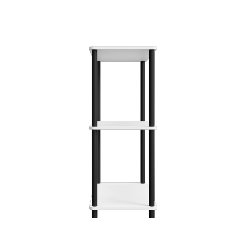 3 Tiers Wood Household Shelving Unit in White (23.54 in. W x 29.72 in. H x 11.73 in. D)