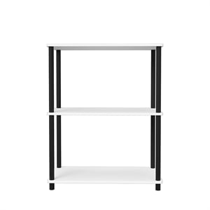 3 Tiers Wood Household Shelving Unit in White (23.54 in. W x 29.72 in. H x 11.73 in. D)