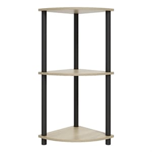 3 Tiers Wood Household Shelving Unit in Natural Oak Gray (15.67 in. W x 29.72 in. H x 15.67 in. D)