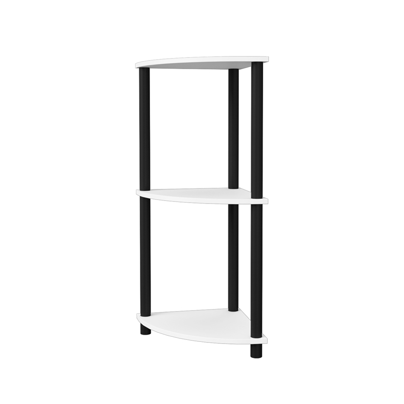 3 Tiers Wood Household Shelving Unit in White (15.67 in. W x 29.72 in. H x 15.67 in. D)
