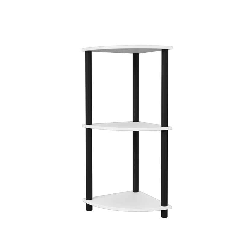 3 Tiers Wood Household Shelving Unit in White (15.67 in. W x 29.72 in. H x 15.67 in. D)