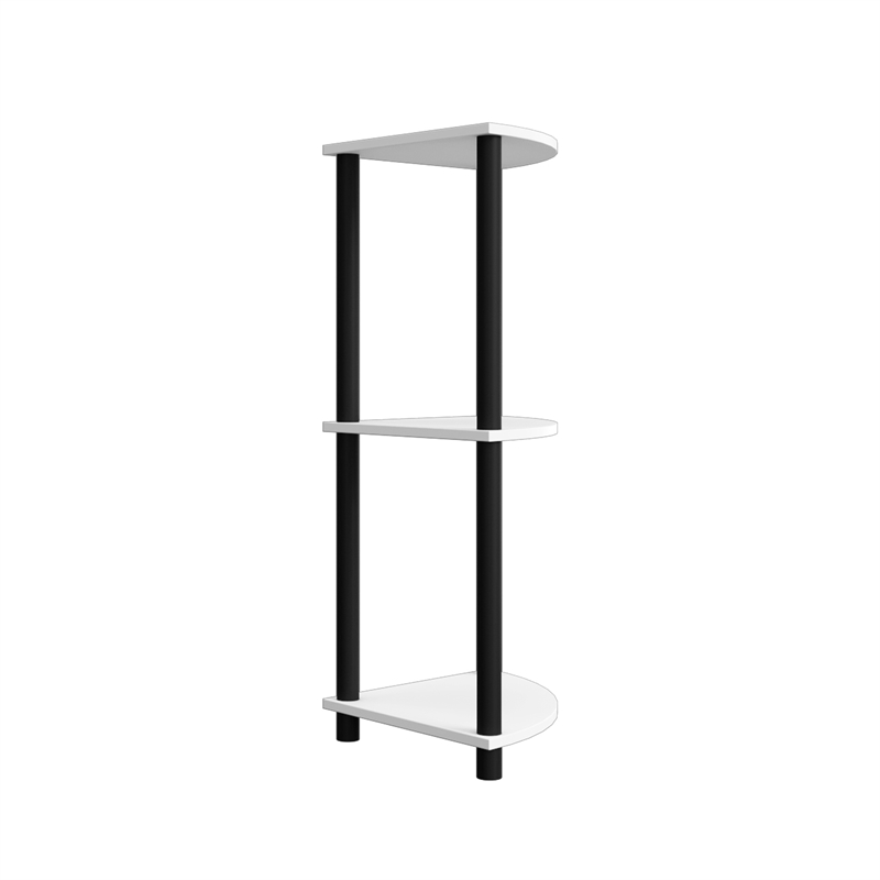 3 Tiers Wood Household Shelving Unit in White (15.67 in. W x 29.72 in. H x 15.67 in. D)