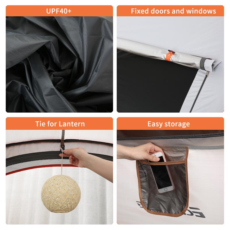 Terrui EchoSmile 6.5 ft. x 3.9 ft. White and Brown 4-6 Person Tent