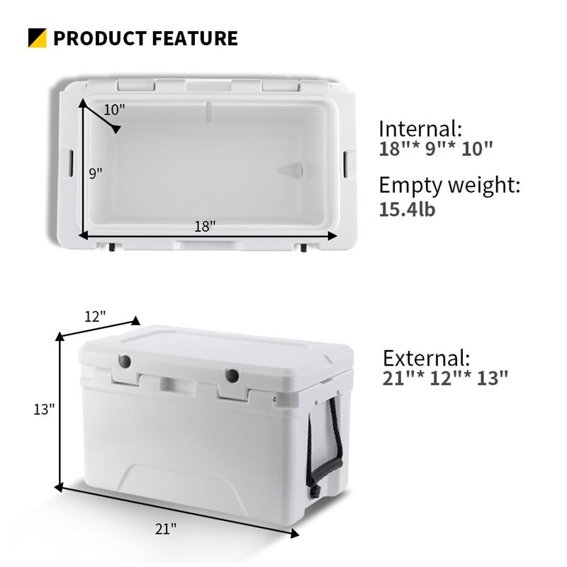 EchoSmile 30 qt. White Rotomolded Cooler