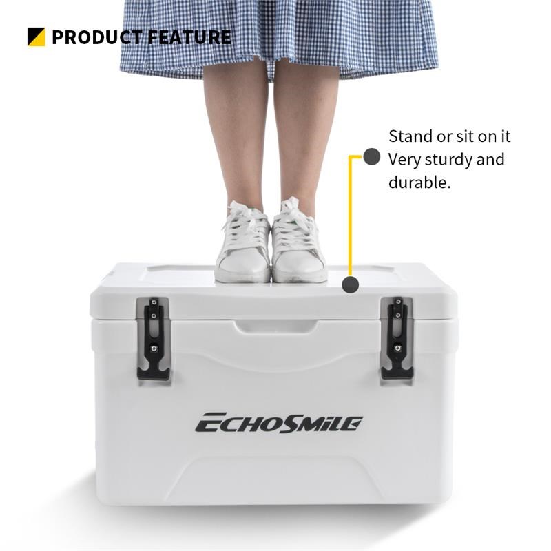 EchoSmile 30 qt. White Rotomolded Cooler