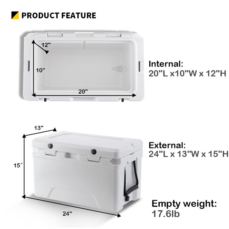 EchoSmile 40 qt. White Rotomolded Cooler