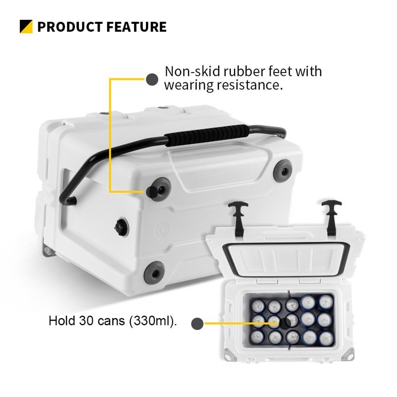 EchoSmile 25 qt. White Rotomolded Cooler