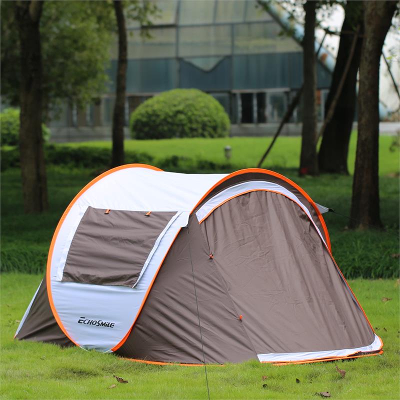 Echosmile 2 Person White And Brown Pop Up Tent | Cymax Business