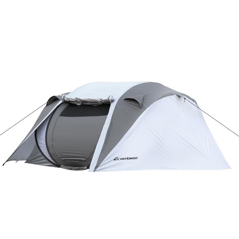 Echosmile 4-6 Person Gray Pop Up Tent With Rain Fly