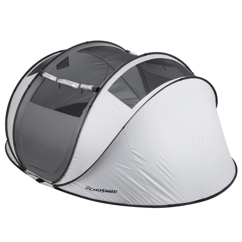 Echosmile 4-6 Person Gray Pop Up Tent With Rain Fly