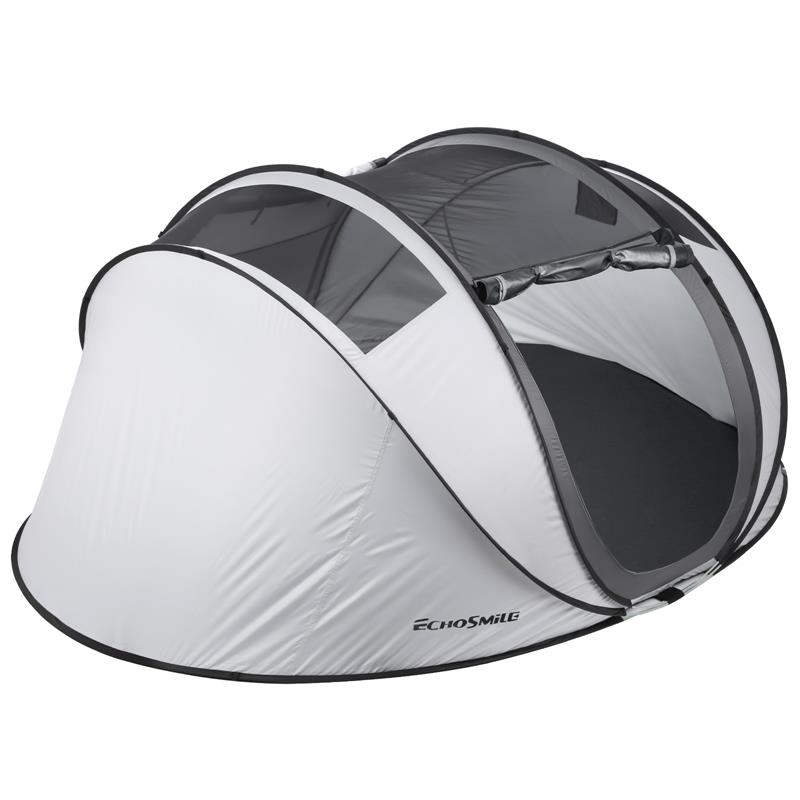Echosmile 4-6 Person Gray Pop Up Tent With Rain Fly