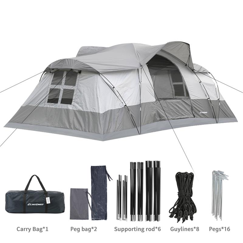 Echosmile Tent For 10 People in White And Grey