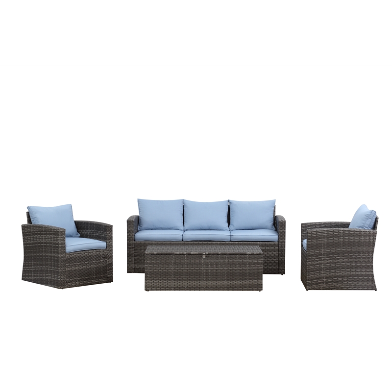 Light Grey Wicker Outdoor Furniture - Draw-fDraw